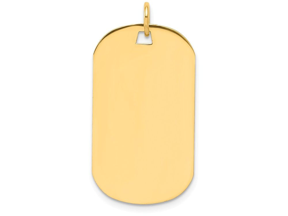 FJC Finejewelers 14k Yellow Gold Solid Plain .013 Gauge Engraveable Dog Tag Disc Charm 16 x 30mm