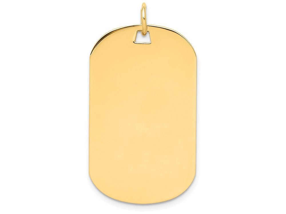 FJC Finejewelers 14k Yellow Gold Plain .035 Gauge Engraveable Dog Tag Disc Charm 19 x 34mm
