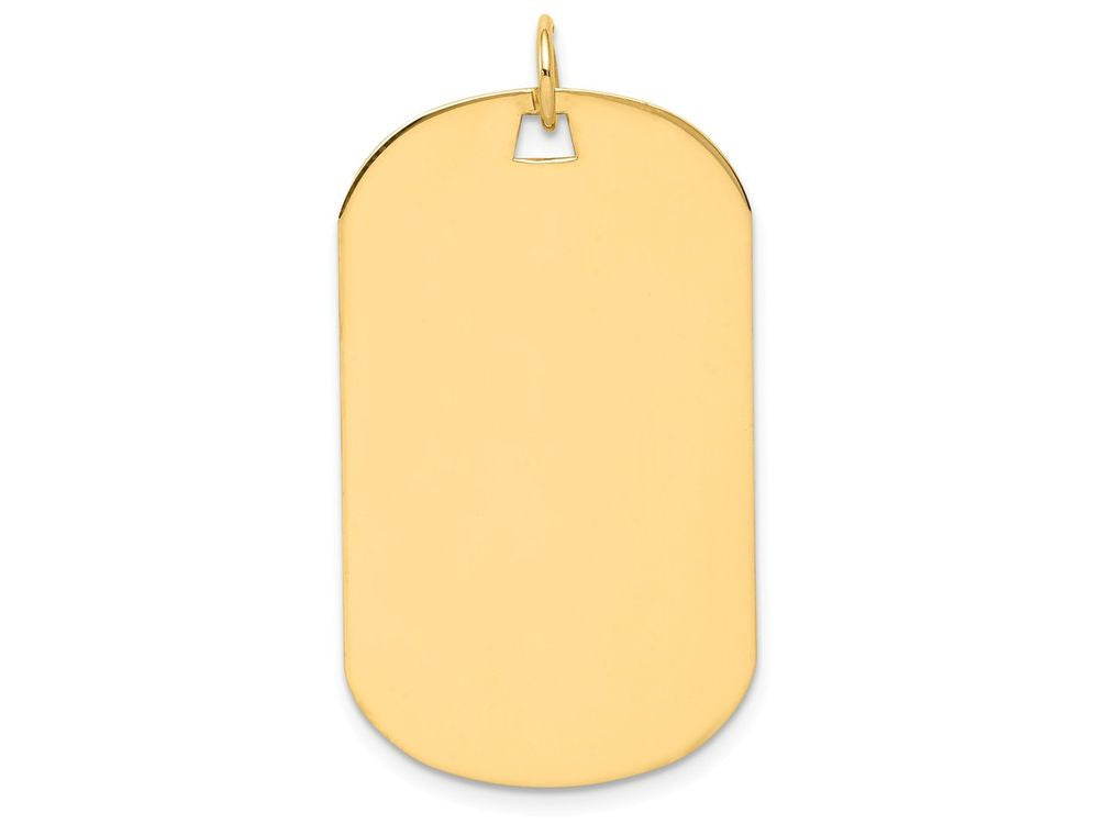 FJC Finejewelers 14k Yellow Gold Plain .018 Gauge Engraveable Dog Tag Disc Charm 20 x 36mm