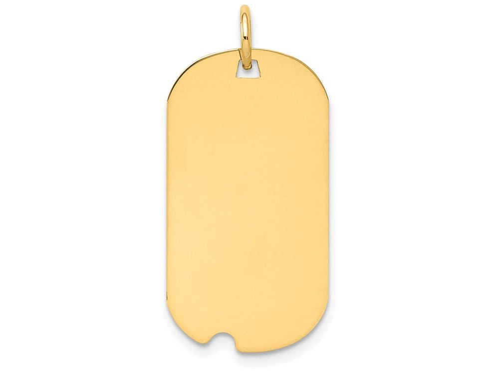 FJC Finejewelers 14k Yellow Gold Plain .018 Gauge Engraveable Dog Tag with Notch Disc Charm