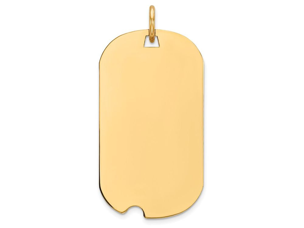 FJC Finejewelers 14k Yellow Gold Plain .009 Gauge Engraveable Dog Tag with Notch Disc Charm