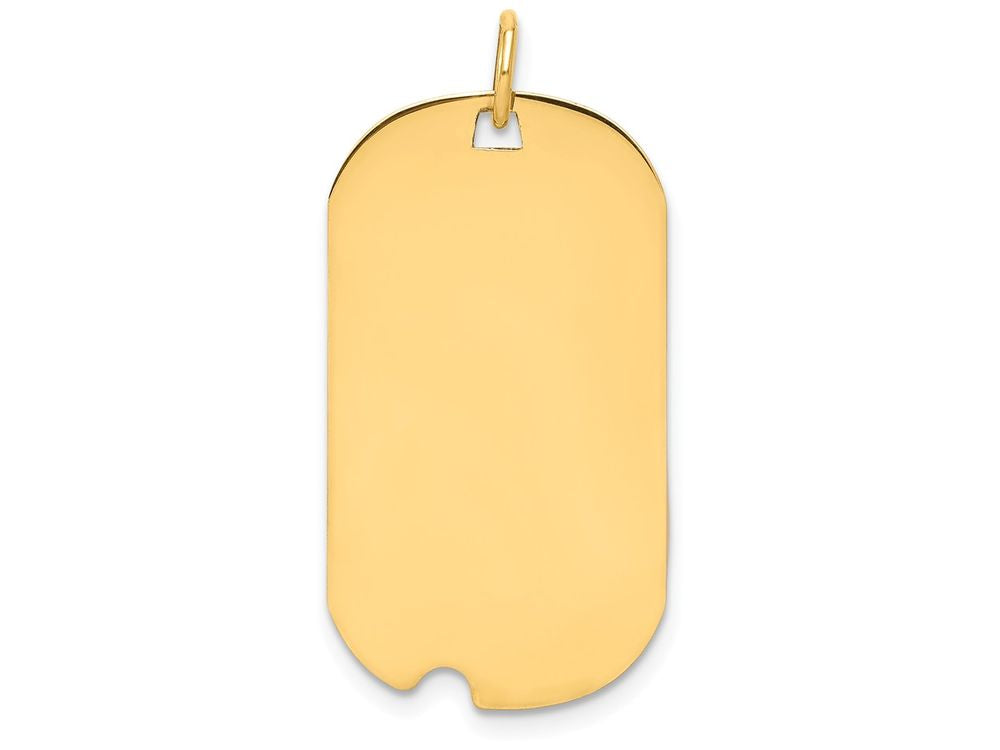 FJC Finejewelers 14k Yellow Gold Plain .027 Gauge Engraveable Dog Tag with Notch Disc Charm 16 x 30mm