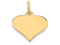 FJC Finejewelers 14k Yellow Gold Plain .011 Gauge Engraveable Heart Disc Charm