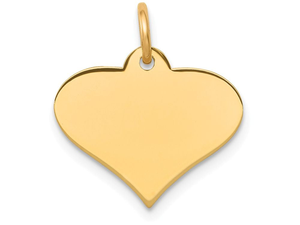 FJC Finejewelers 14k Yellow Gold Plain .009 Gauge Engraveable Heart Disc Charm