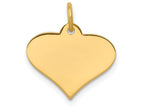 FJC Finejewelers 14k Yellow Gold Plain .011 Gauge Engraveable Heart Disc Charm 18 x 19mm