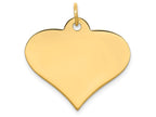 FJC Finejewelers 14k Yellow Gold Plain .027 Gauge Engraveable Heart Disc Charm 25 x 25mm