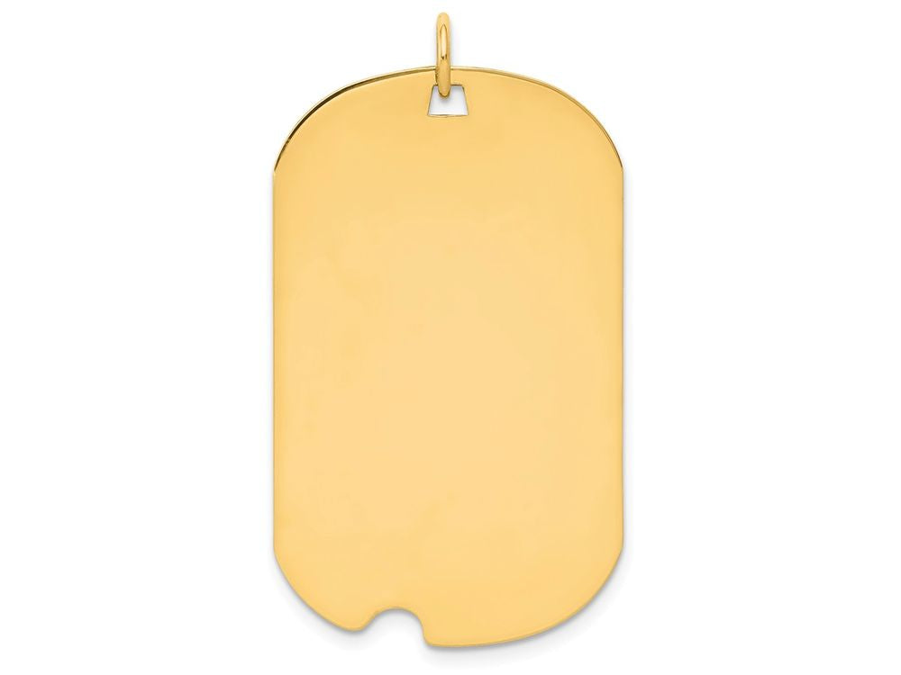 FJC Finejewelers 14k Yellow Gold Plain .027 Gauge Engravable Dog Tag with Notch Disc Charm 23 x 39mm