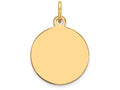 FJC Finejewelers 14k Yellow Gold Plain .009 Gauge Circular Engravable Disc Charm