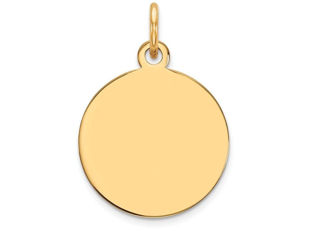 FJC Finejewelers 14k Yellow Gold Plain .011 Gauge Circular Engravable Disc Charm 15 x 21mm