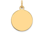 FJC Finejewelers 14k Yellow Gold Plain .018 Gauge Circular Engravable Disc Charm