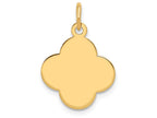 FJC Finejewelers 14k Yellow Gold Plain .018 Gauge Engravable Quadrafoil Disc Charm 15 x 21mm