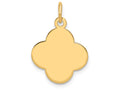 FJC Finejewelers 14k Yellow Gold Plain .027 Gauge Engravable Quadrafoil Disc Charm