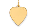 FJC Finejewelers 14k Yellow Gold Plain .035 Gauge Heart Engravable Disc Charm