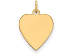 FJC Finejewelers 14k Yellow Gold Plain .035 Gauge Heart Engravable Disc Charm