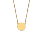 FJC Finejewelers 14k Yellow Gold Plain .018 Gauge 12mm Circular Engravable Disc 18 Inch Necklace