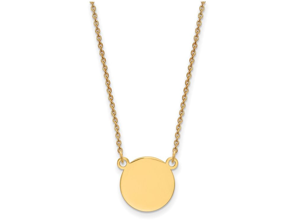 FJC Finejewelers 14k Yellow Gold Plain .018 Gauge 12mm Circular Engravable Disc 18 Inch Necklace