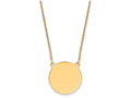 FJC Finejewelers 14k Yellow Gold Plain .018 Gauge Circular Engravable Disc 18 Inch Necklace