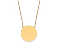 FJC Finejewelers 14k Yellow Gold Plain .013 Gauge Circular Engravable Disc 18 Inch Necklace