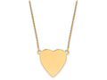 FJC Finejewelers 14k Yellow Gold Plain .013 Gauge Heart Engravable Disc 18 Inch Necklace