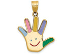 FJC Finejewelers 14k Yellow Gold Enameled Autism with Happy Face Handprint Charm