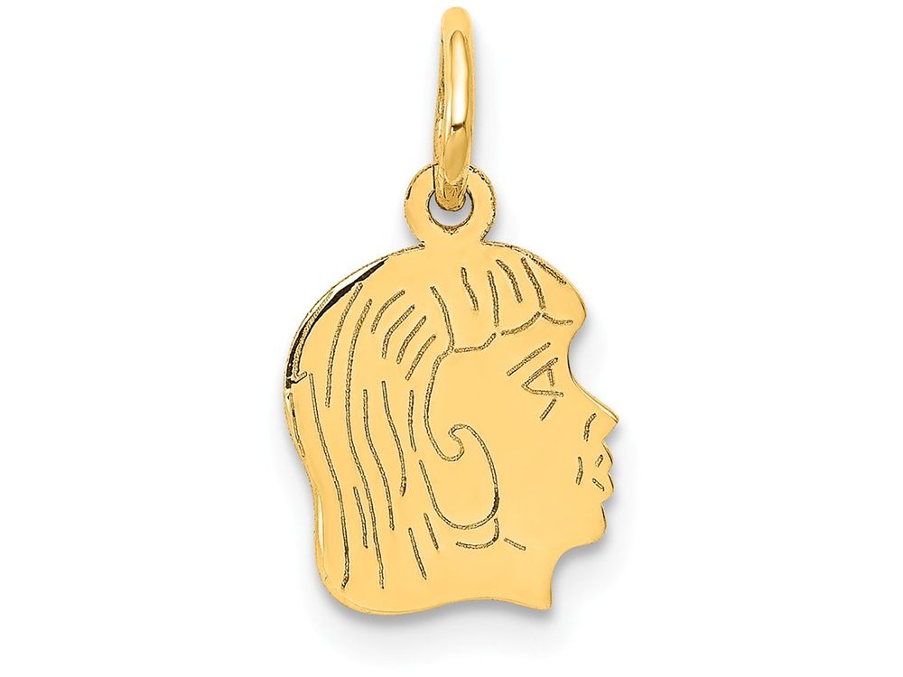 FJC Finejewelers 14k Yellow Gold Girl Head Charm 9 x 17mm