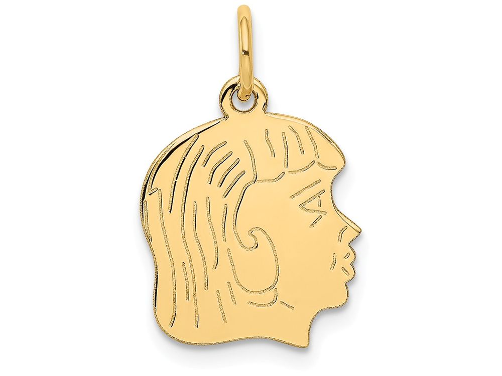 FJC Finejewelers 14k Yellow Gold Girl Head Charm 13 x 22mm