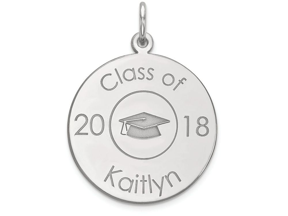 FJC Finejewelers 14k White Gold Personalized Graduation Charm