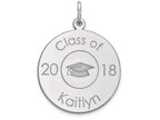 FJC Finejewelers 14k White Gold Personalized Graduation Charm