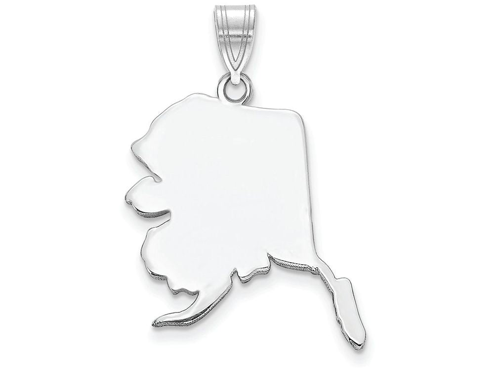 FJC Finejewelers 14k White Gold Ak State Charm Bail Only
