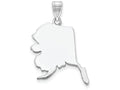 FJC Finejewelers 14k White Gold Ak State Charm Bail Only