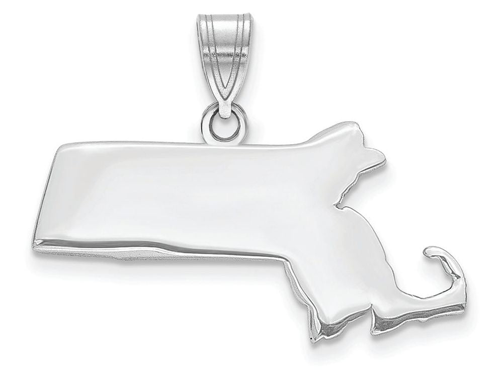 FJC Finejewelers 14k White Gold Ma State Charm Bail Only