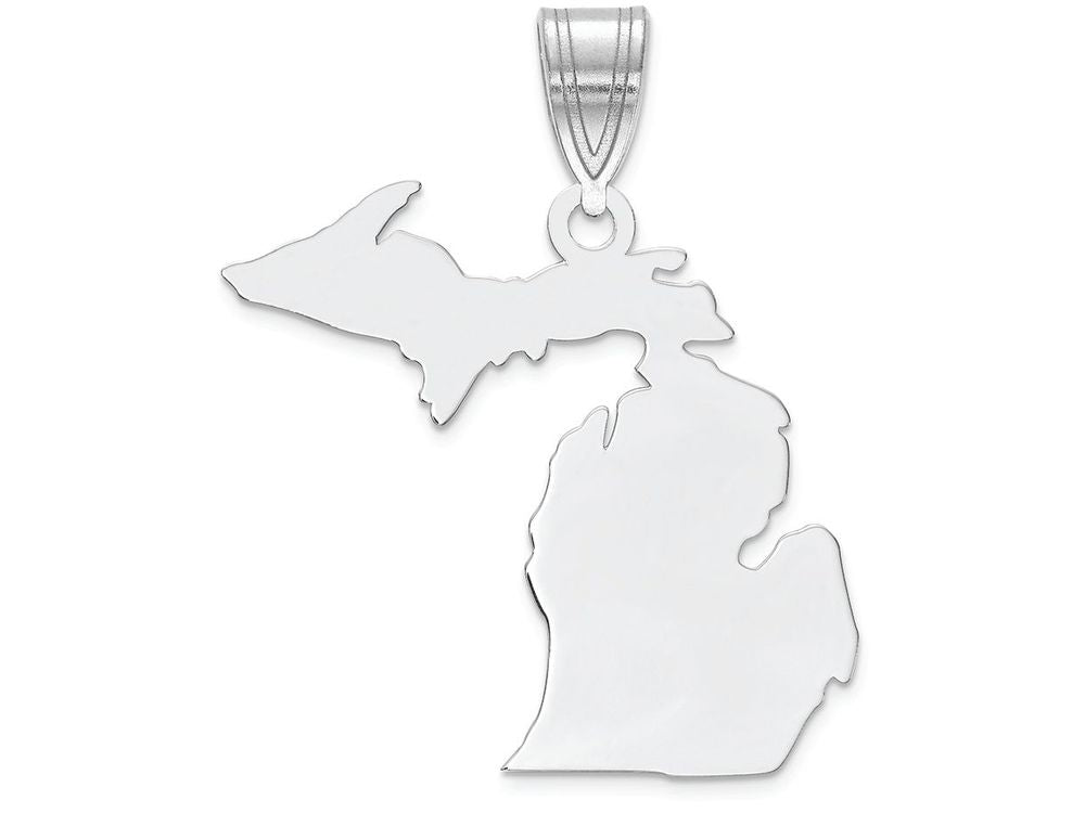 FJC Finejewelers 14k White Gold Mi State Charm Bail Only