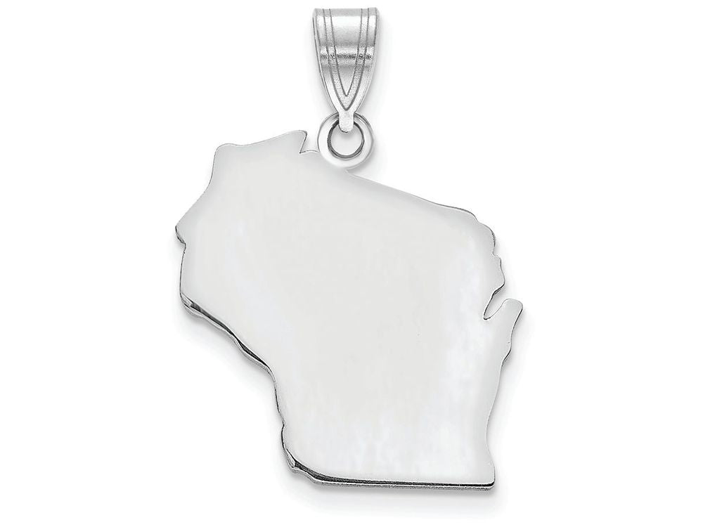 FJC Finejewelers 14k White Gold Wi State Charm Bail Only