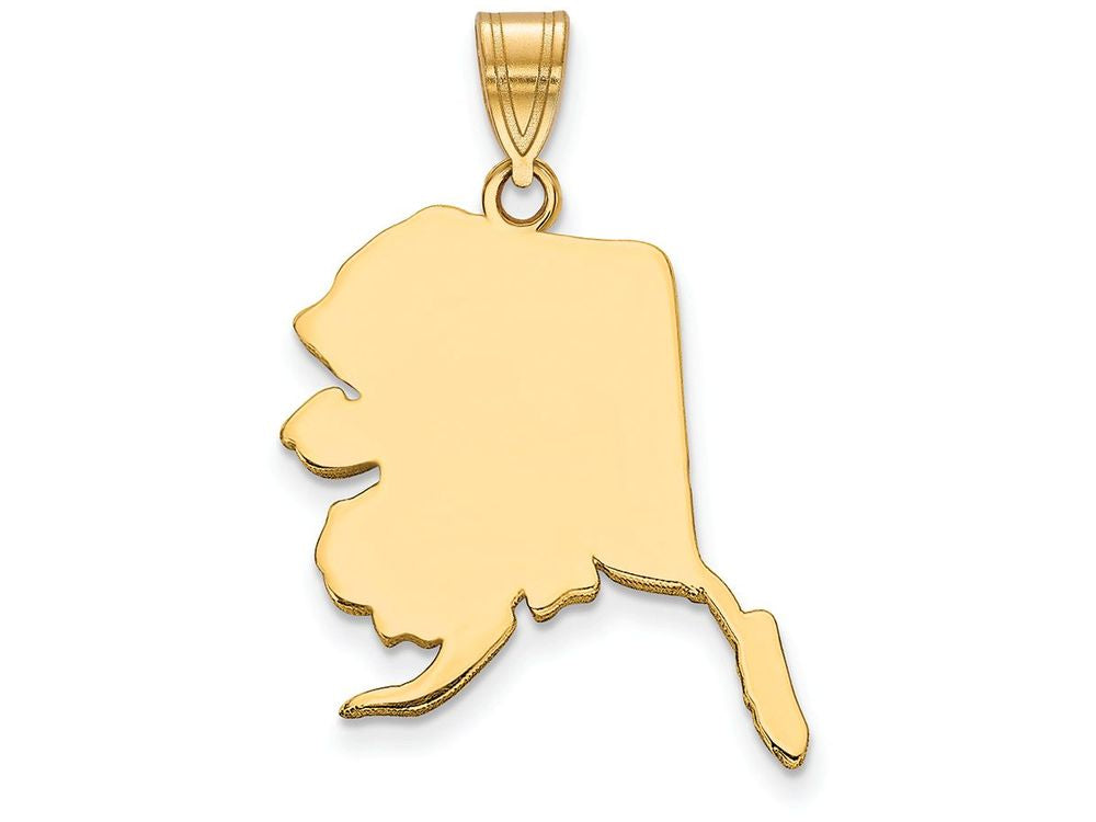 FJC Finejewelers 14k Yellow Gold Ak State Charm Bail Only
