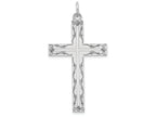 FJC Finejewelers 14k White Gold Laser Designed Cross Charm 22 x 40mm