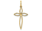 FJC Finejewelers 14k Yellow Gold Laser Designed Cross Charm