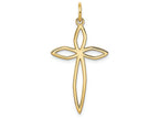 FJC Finejewelers 14k Yellow Gold Laser Designed Cross Charm 17 x 31mm
