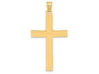 FJC Finejewelers 14k Yellow Gold Satin Cross Charm 25 x 50mm