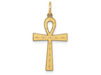 FJC Finejewelers 14k Yellow Gold Laser Designed Ankh Cross Charm