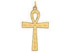 FJC Finejewelers 14k Yellow Gold Laser Designed Ankh Cross Charm 22 x 39mm