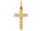 FJC Finejewelers 14k Yellow Gold Laser Designed Cross Charm 11 x 21mm