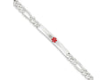 FJC Finejewelers Sterling Silver Polished Medical Figaro Anchor Link Id Bracelet