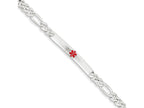 FJC Finejewelers Sterling Silver Polished Medical Figaro Anchor Link Id Bracelet