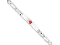 FJC Finejewelers Sterling Silver Polished Medical Figaro Anchor Link Id Bracelet