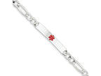 FJC Finejewelers Sterling Silver Polished Medical Figaro Anchor Link Id Bracelet