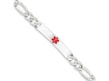 FJC Finejewelers Sterling Silver Polished Medical Figaro Anchor Link Id Bracelet