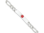 FJC Finejewelers Sterling Silver Polished Medical Figaro Anchor Link Id Bracelet