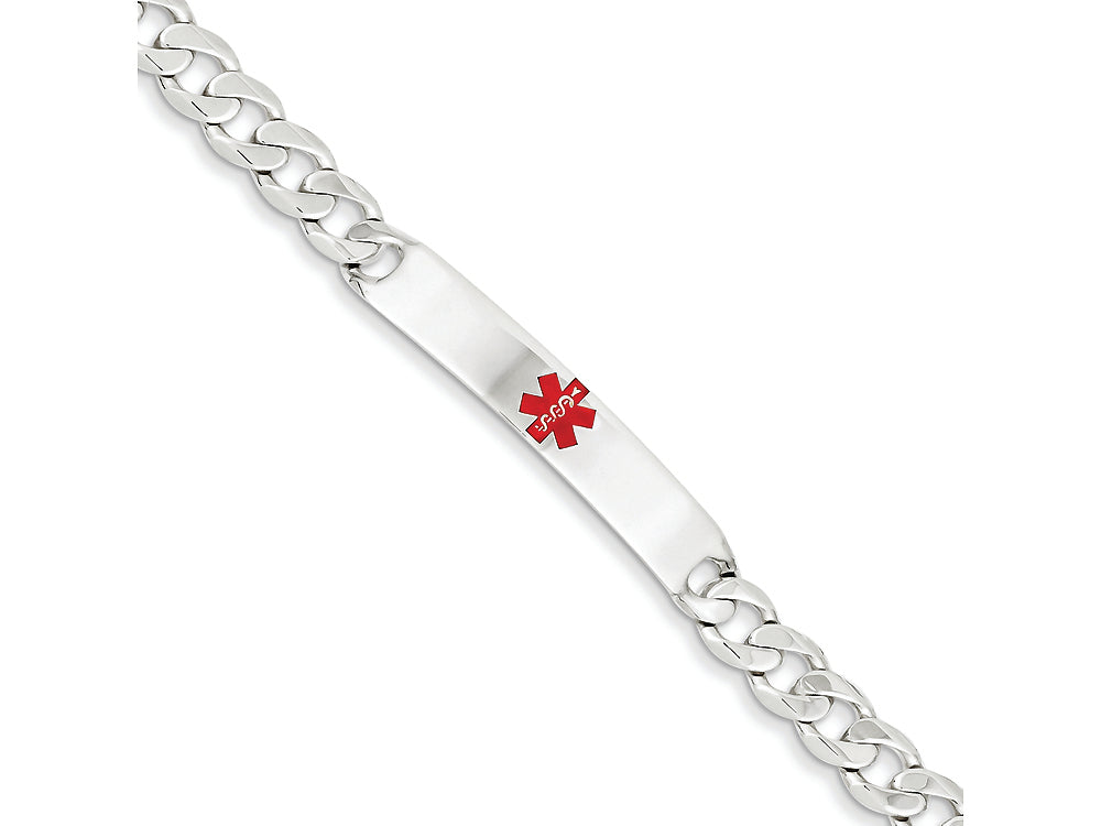 FJC Finejewelers Sterling Silver Polished Medical Curb Link Id Bracelet