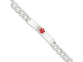 FJC Finejewelers Sterling Silver Polished Medical Curb Link Id Bracelet