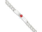 FJC Finejewelers Sterling Silver Polished Medical Curb Link Id Bracelet